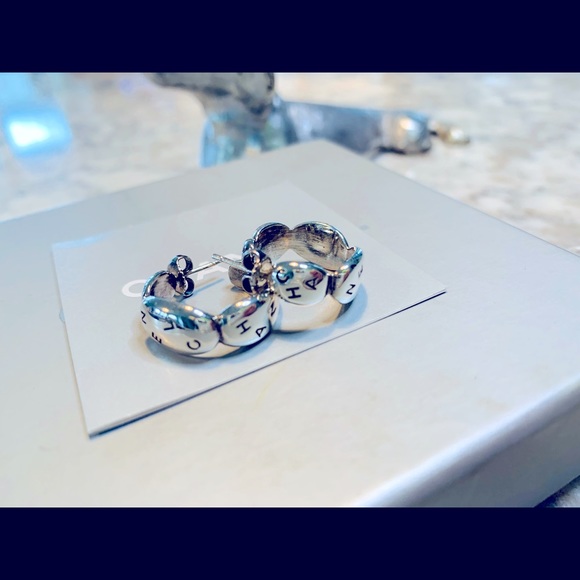 CHANEL Jewelry - NWOT CHANEL Sterling Silver Hoop Earrings